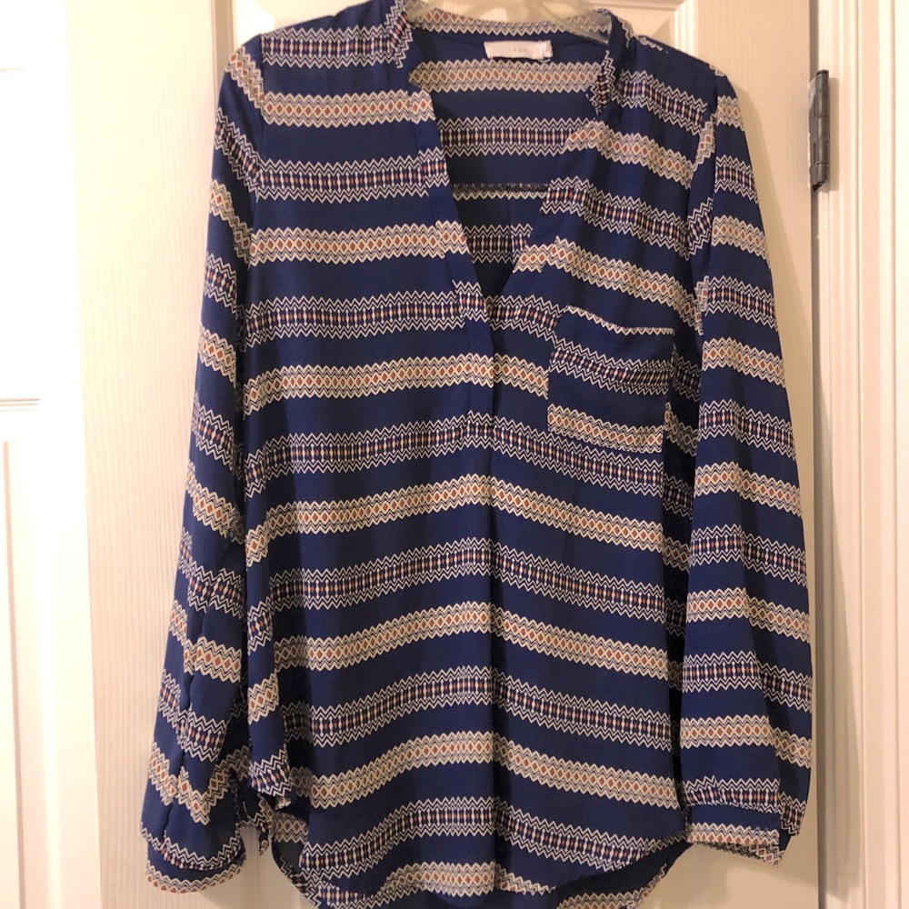 Printed Navy Blouse